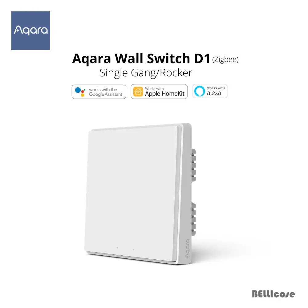 [QBKG21LM-BLK] Aqara Wall Switch D1 (No Neutral) (Single, Black)